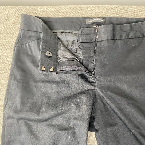 Express Editor Wide Leg Chino Pants Women's 10 Mid Rise Black Casual - Picture 4 of 13